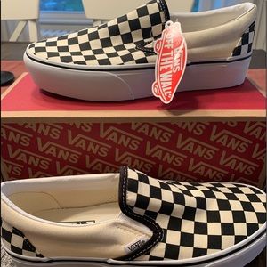 Vans slip-on platforms.